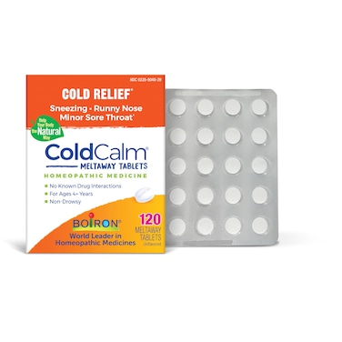 Boiron ColdCalm Tablets for Cold Symptoms of Sneezing Runny Nose and Sore Throat  120 Count