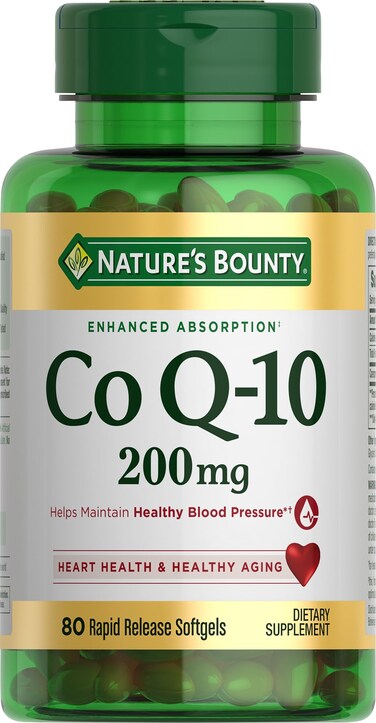 Natures Bounty CoQ10 Supports Heart Health Dietary Supplement 200mg 80 Rapid Release Softgels
