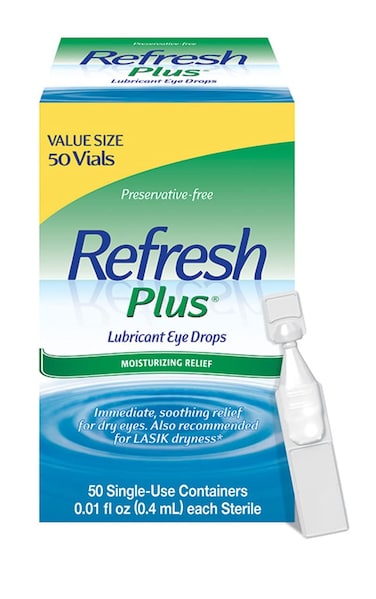 RefreshPlus Lubricant Eye Drops PreservativeFree 001 Fl Oz SingleUse Containers 50 Count Packaging May Vary