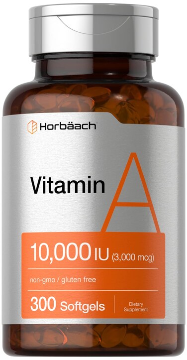 Horbach Vitamin A 10000 IU Softgels  300 Count  NonGMO Gluten Free Supplement