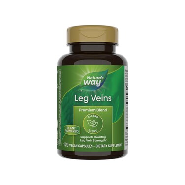 Natures Way Leg Veins  Supports Healthy Leg Vein Strength  6Herb Blend  With Horse Chestnut Extract Dandelion  Vegan  Gluten Free  120 Vegan Capsules Pack of 2