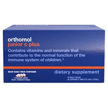 Orthomol Immun Junior C Plus Kids Multivitamin Tangerine Flavor 30Day Supply