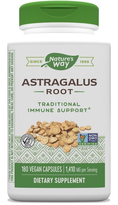 Natures Way Astragalus Root  Astragalus Root Herbal Supplement  Traditional Immune Support  NonGMO Project Verified  Gluten  DairyFree  180 Vegan Capsules