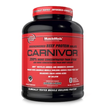 MuscleMeds Carnivor Beef Protein Isolate Powder Cookies  Cream 56 Servings 1680 Gram 592 Ounce 37 Pound