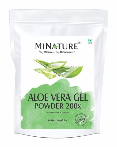 Aloe Vera Gel Powder 200x by mi Nature  Natural and Pure  Aloe Barbadensis  100g 35oz  Highly Concentrated 200x  Digestive Support  Suitable for Cosmetic formulations