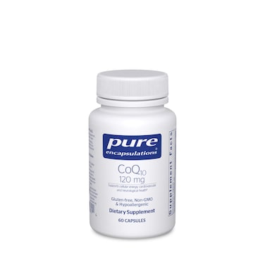 Pure Encapsulations CoQ10 120 mg  Coenzyme Q10 Supplement for Heart Health Energy Antioxidants Brain  Memory Health  Cellular Health Cognition  Cardiovascular Support  60 Capsules