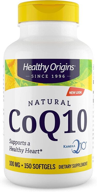 Healthy Origins CoQ10 Kaneka Q10 100mg Softgels  Heart Health  Energy Supplement  Gluten Free  NonGMO  150 Softgels