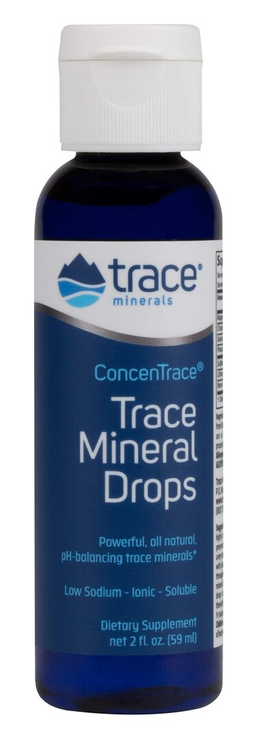 Trace Minerals ConcenTrace Drops  Full Spectrum Minerals  Ionic Liquid Magnesium Chloride Potassium  Low Sodium  Energy Electrolytes Hydration  24 Day Supply 2 fl oz Pack of 1