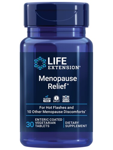 Life ExtensionMenopause Relief  Siberian Rhubarb  Menopause Supplement for Women  Ease Hot Flashes Mood Swings Night Sweats Relief  GlutenFree NonGMO Vegetarian  30 Tablets
