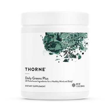 THORNE Daily Greens Plus  Comprehensive Greens Powder with Matcha Spirulina Moringa and Adaptogen Mushroom and Antioxidant Blends  Refreshing Mint Flavor 72 Oz  30 Servings