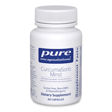 Pure EncapsulationsCurcumaSorb Mind  Supplement to Support Memory Sharpness and Cognitive Function  60 Capsules
