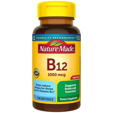 Nature Made Vitamin B12 1000 mcg Dietary Supplement for Energy Metabolism Support 150 Softgels 150 Day Supply