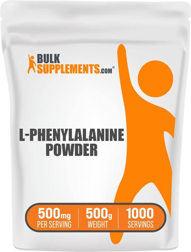 BulkSupplementscom LPhenylalanine Powder  Phenylalanine Supplement LPhenylalanine 500mg  Amino Acids Supplement Gluten Free 500mg per Serving 500g 11 lbs Pack of 1