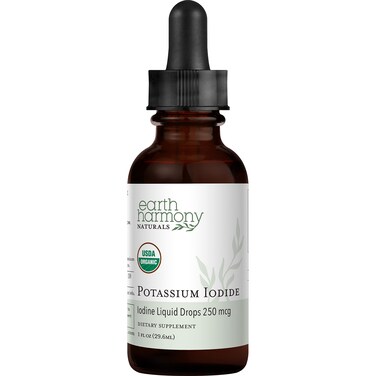 USDA Organic Potassium Iodide 250 mcg Liquid Supplement 6 Month Supply  Supports The Thyroid Gland and Helps Exposure  Low Levels of Iodine  More Bioavailable Than Iodine Tablets Pills  1 Fl Oz