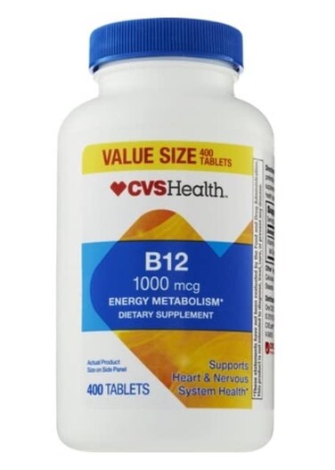 YBW CVS Health Vitamin B12 Tablets 1000mcg 400 CT