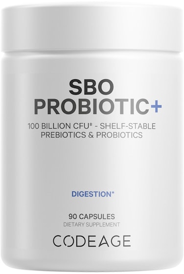 Codeage SBO Probiotics 100 Billion CFUs Per Serving Multi Strain Soil Based Organisms Blend and Organic Fermented Botanical Blend ShelfStable 90 Capsules