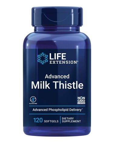 Life Extension Advanced Milk Thistle  With Silybin Phosphatidylcholine and other Phospholipid  For Liver Kidney Health  Detox  NonGMO GlutenFree 120 Softgels