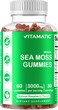 VitamaticIrish Sea Moss Gummies  3000 mg  60 Vegan Gummies  Made with Bladderwrack  Burdock Root  Seamoss Supplement for Thyroid Energy Immune Support