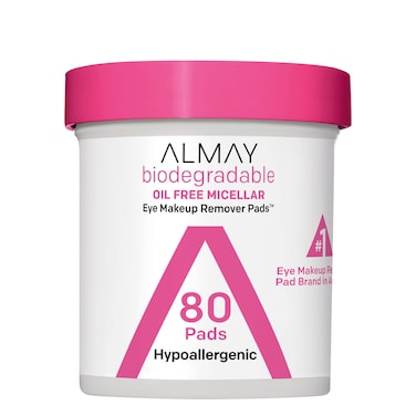AlmayBiodegradable Makeup Remover Pads Micellar Gentle Hypoallergenic FragranceFree Dermatologist  Ophthalmologist Tested 80 count Pack of 1