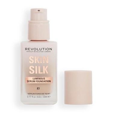 Revolution Beauty Skin Silk Serum Foundation Light to Medium Coverage Lightweight  Radiant Finish Contains Hyaluronic Acid F7 Light Skin Tones 077 Fl Oz