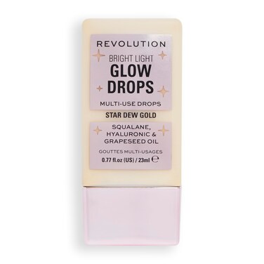 Revolution Bright Light Glow Highlighter Drops Illuminating Finish Golden Star Dew 077 Fl Oz
