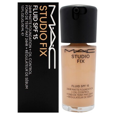 Studio Fix Fluid SPF 15 24Hr Matte Foundation Plus Oil Control  NC27 by MAC for Women  1 oz Foundation