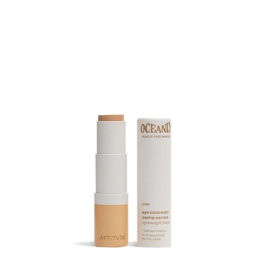 ATTITUDE Oceanly Light Coverage Under Eye Concealer Stick Titanium DioxideFree EWG Verified PlasticFree Vegan  Crueltyfree Makeup Dune 02 Ounces