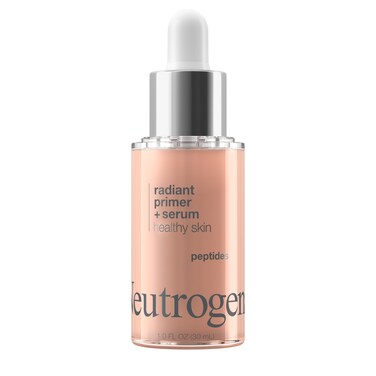 Neutrogena Healthy Skin Radiant Booster Primer  Serum SkinEvening SerumtoPrimer with Peptides  Pearl Pigments Evens the Look of Skins Tone  Smooths Texture 10 fl oz