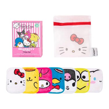 The Original MakeUp Eraser 7Day Set Erase All Makeup With Just Water Including Waterproof Mascara Eyeliner Foundation Lipstick Sunscreen and More Hello Kitty and Friends 7ct