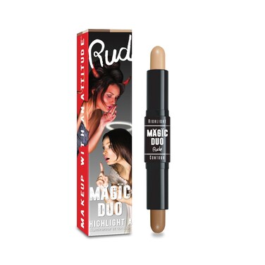 Magic Duo Highlight and Contour  Tan by Rude Cosmetics for Women  2 x 015 oz Highlight and Contour