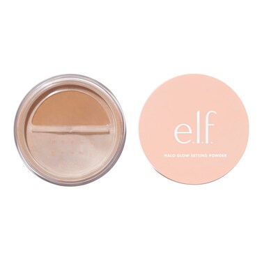 elf Halo Glow Setting Powder Smooths The Look Of Pores  Fine Lines Creates An Airbrushed Finish Vegan  CrueltyFree Medium Beige