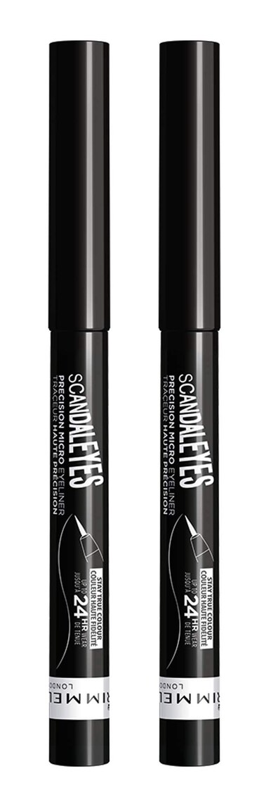 Rimmel Scandaleyes Thick  Thin Eyeliner REDESIGN Black 2 Count Pack of 1