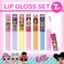 LOL Surprise 7Pack Lip Gloss for Girls Lol Lip Gloss