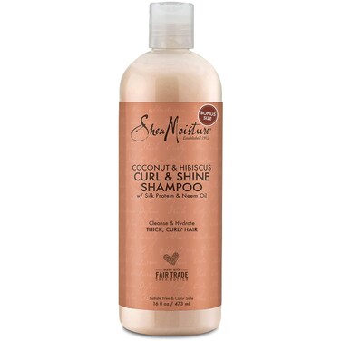 Shea Moisture Curly Hair Products Coconut  Hibiscus Curl  Shine Shampoo Shea Butter Coconut Oil Vitamin E Sulfate Free Shampoo Anti Frizz Family Size 16 Fl Oz