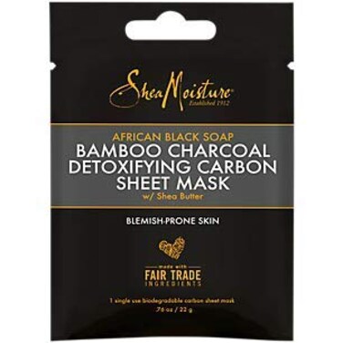 African Black Soap Bamboo Charcoal Detoxifying Sheet Mask