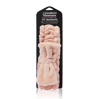 GIOVANNIMultiPurpose Spa Headband  Eco Chic Beauty Cute Bow Stylish and Functional Design Adjustable Super Soft Fabric Smooth and Comfortable Texture Beauty Essential  Blush Pack of 1