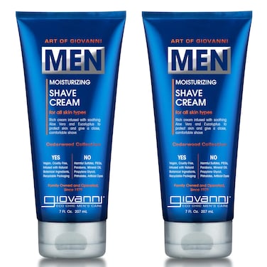 GIOVANNIMens Moisturizing Shave Cream  Aloe Vera Eucalyptus Hydrates Protects  Nourishes Prevents Irritation Mens Cedarwood Collection For All Skin Types VeganFriendly  7 oz Pack of 2