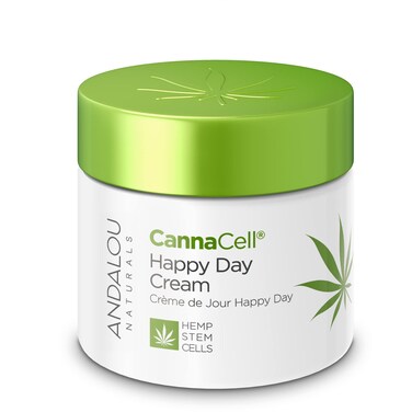 Andalou NaturalsCannacell Happy Day Cream Face Moisturizer with Nourishing Hemp Stem Cell Formula for Restored  Glowing Skin Face Cream for Women  Men 17 fl oz