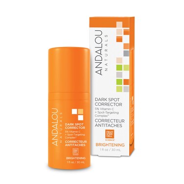 Andalou NaturalsDark Spot Corrector Brightening Face Serum with Vitamin C Hyperpigmentation Treatment to Even Skin Tone  May Help Reduce Appearance of Acne Scars Age Spots  UV Damage 1 Oz
