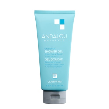 Andalou Naturals Body Wash Clarifying Grapefruit Shower Gel Gentle Exfoliating Salicylic Acid Body Wash with Tea Tree  Witch Hazel Targets Back Acne Blemishes  Excess Oil 85 fl oz