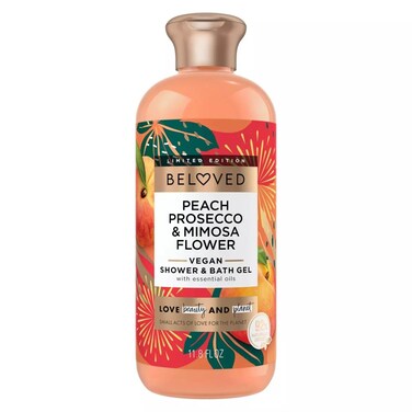 Love Beauty And PlanetBeloved Vegan Shower  Bath Gel  Peach Prosecco  Mimosa Flower 118 Ounce With Essential Oils