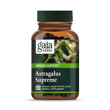 Gaia Herbs Astragalus Supreme  Immune and Antioxidant Support Herbal Supplement  with Astragalus Root Schisandra Berry and Ligustrum  60 Vegan Liquid PhytoCapsules 15Day Supply