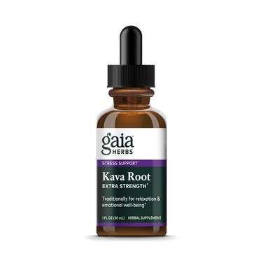 Gaia Herbs Kava Root Extra Strength  Helps Sustain a Sense of Natural Calm Relaxation and Emotional Wellness During Times of Stress  Made with Noble Kava Cultivars  1 Fl Oz 20Day Supply