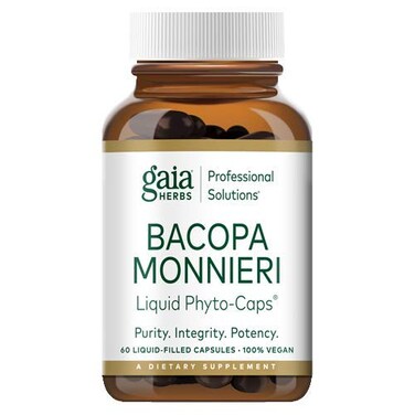 Gaia HerbsPro Bacopa Monnieri  Herbal Nootropic Memory Supplement for Brain Health  With Bacopa  60 Vegan Liquid PhytoCapsules 60 Servings