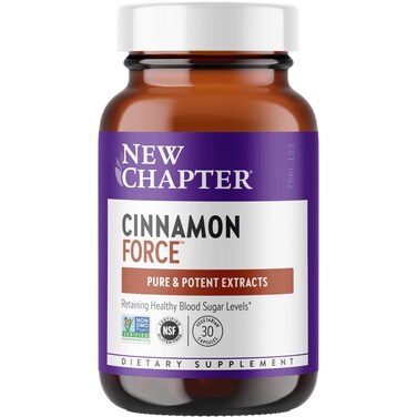 New Chapter Cinnamon Supplement  Cinnamon Force for Antioxidant Action  NonGMO Ingredients  30 ct Vegetarian Capsules