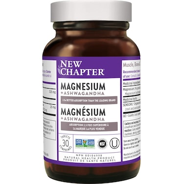 New Chapter Magnesium  Ashwagandha 30 Count 30 CT