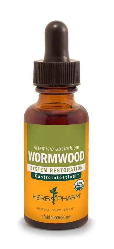 Herb Pharm Certified Organic Wormwood Liquid Extract for Digestive System Support  1 Ounce