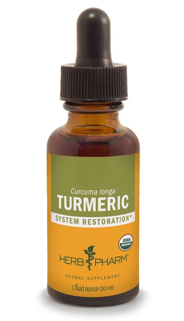 Herb Pharm Certified Organic Turmeric Root Extract for Musculoskeletal System Support  1 Ounce DTURM01