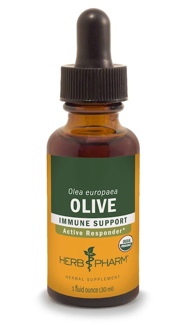 Herb Pharm Certified Organic Olive Leaf Liquid Extract for Immune System Support  1 Ounce