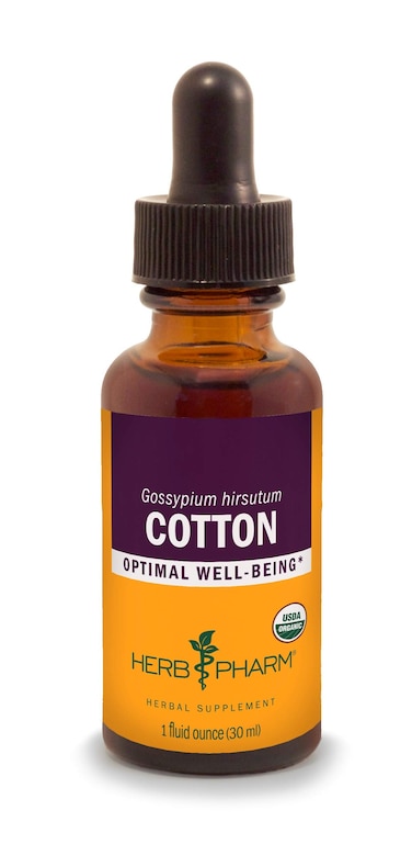 Herb Pharm Certified Organic Cotton Root Liquid Extract 1 Fl Oz